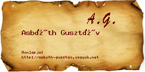 Asbóth Gusztáv névjegykártya