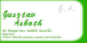 gusztav asboth business card
